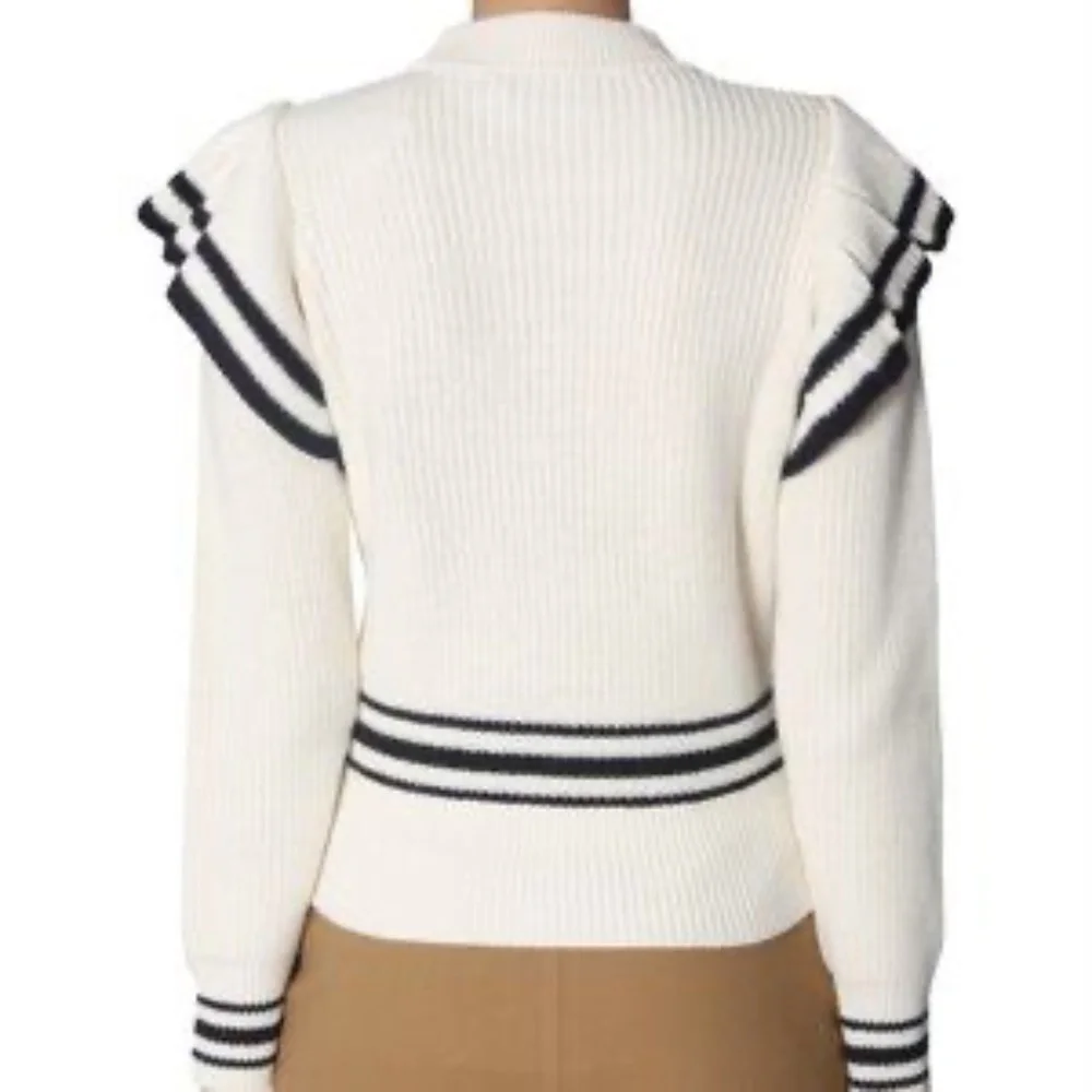 Self-Portrait Ivory Wool Blend Sweater  M New - Picture 5 of 10